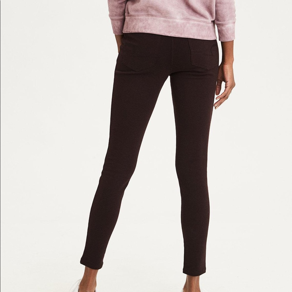 AE Pull On High Rise Jegging Burgundy Size L